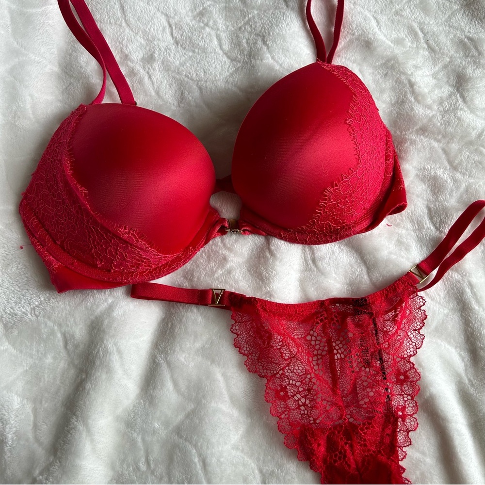 Red Lace Bra Lingerie Set